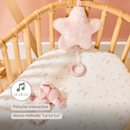 FanFan Music Cuddle Star – 25 cm – Soft Plush Toy with Music – Pink [FR]