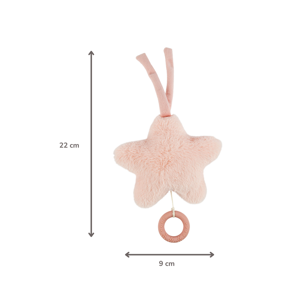FanFan Music Cuddle Star – 25 cm – Soft Plush Toy with Music – Pink [FR]