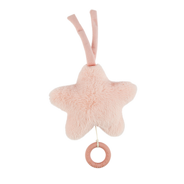 FanFan Musik-Kuscheltier Stern – 25 cm – Weiches Kuscheltier mit Musik – Rosa