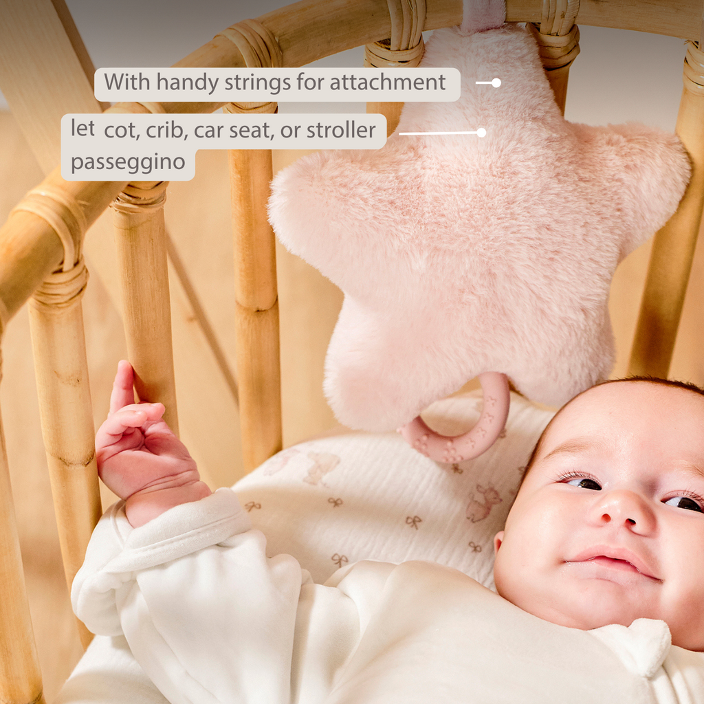 FanFan Music Cuddle Star – 25 cm – Soft Plush Toy with Music – Pink [EN]