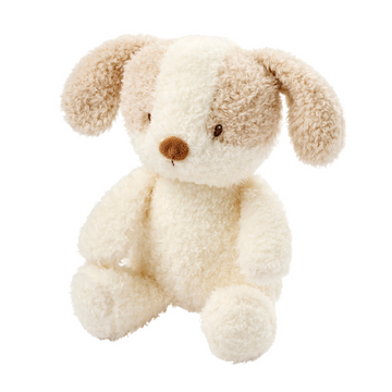 TEDDY Baby Plush Dog – 25 cm – Soft Baby Cuddle Toy – White & Beige [DE]