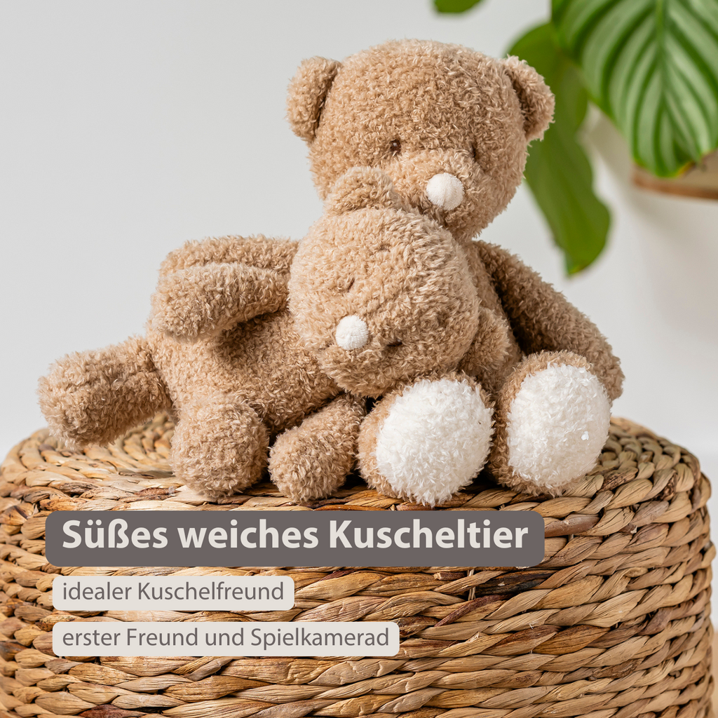 TEDDY Baby Plush Bear – 25 cm – Soft Baby Cuddle Toy – Beige [DE]
