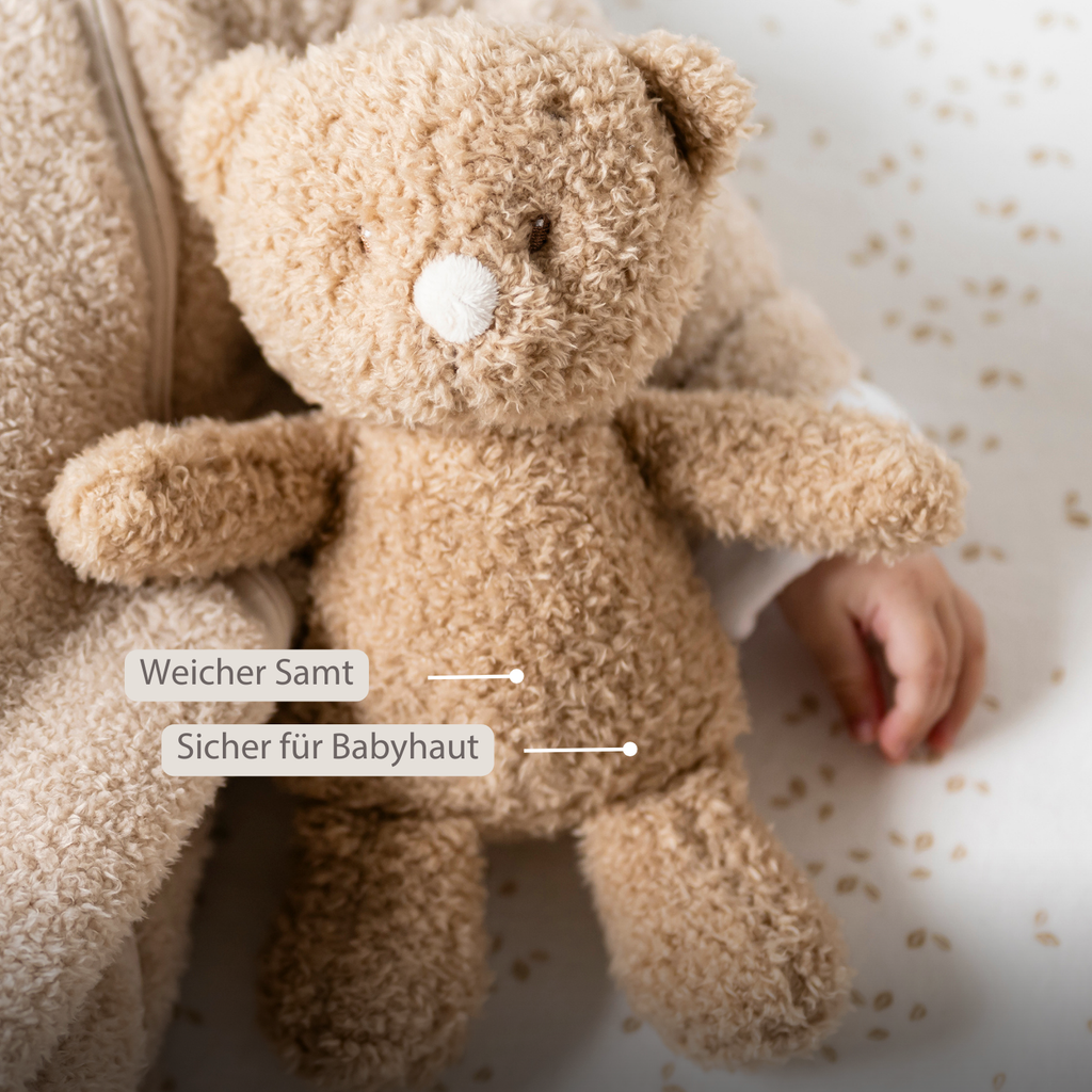 TEDDY Baby Plush Bear – 25 cm – Soft Baby Cuddle Toy – Beige [DE]