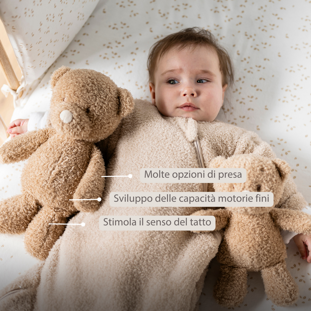 TEDDY Baby Plush Bear – 25 cm – Soft Baby Cuddle Toy – Beige [IT]