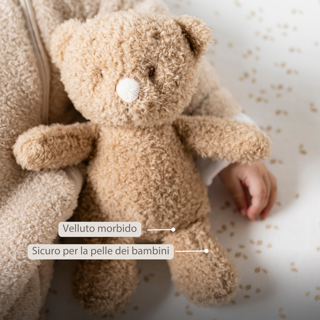TEDDY Baby Plush Bear – 25 cm – Soft Baby Cuddle Toy – Beige [IT]