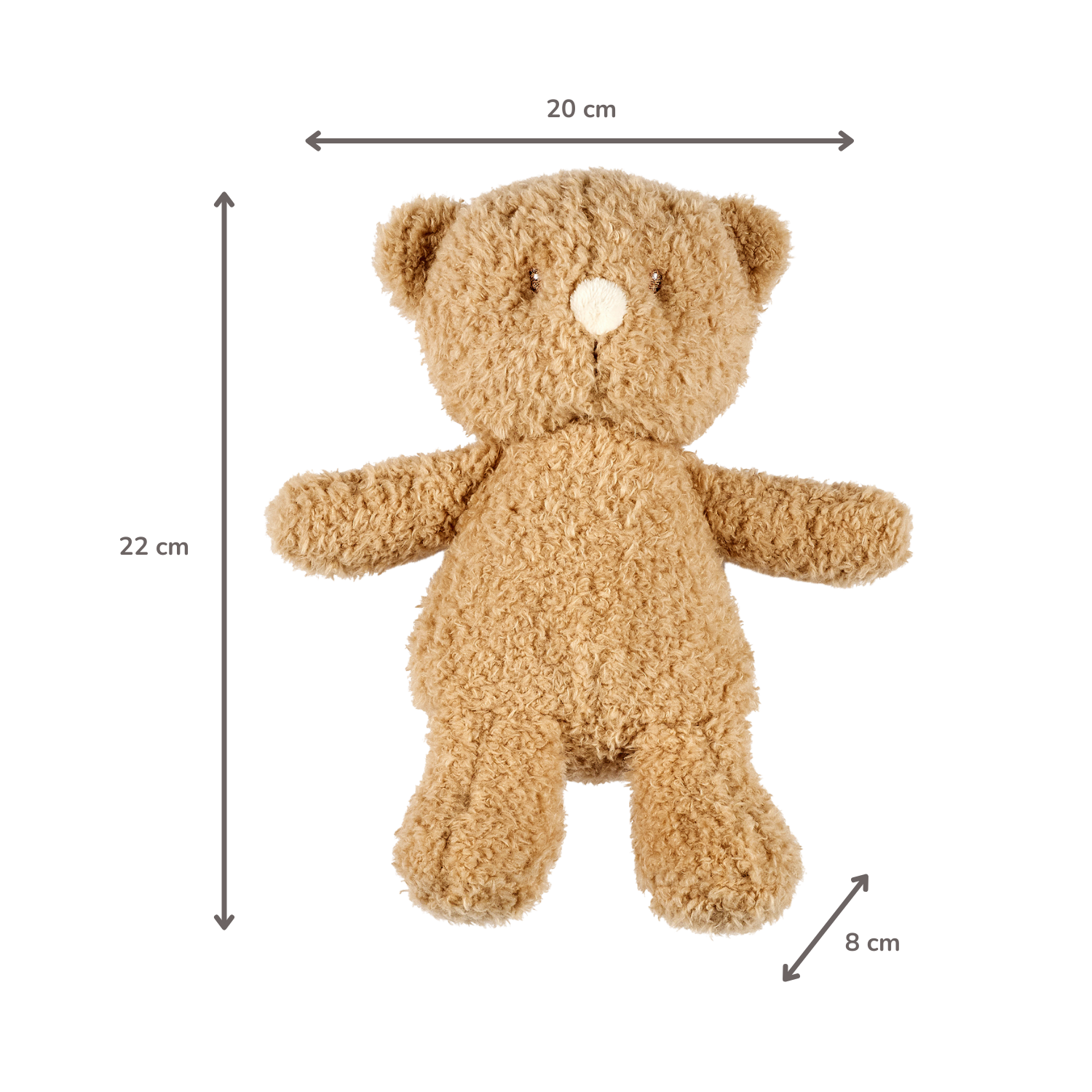TEDDY Baby Plush Bear – 25 cm – Soft Baby Cuddle Toy – Beige [IT]
