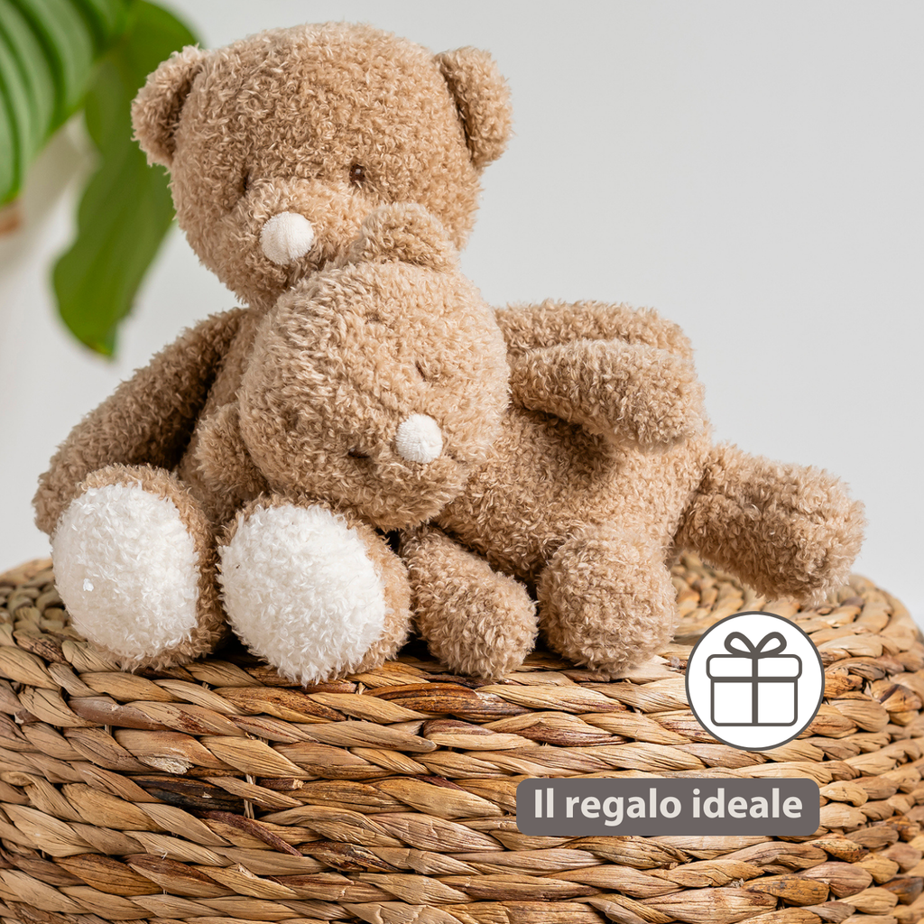 TEDDY Baby Plush Bear – 25 cm – Soft Baby Cuddle Toy – Beige [IT]