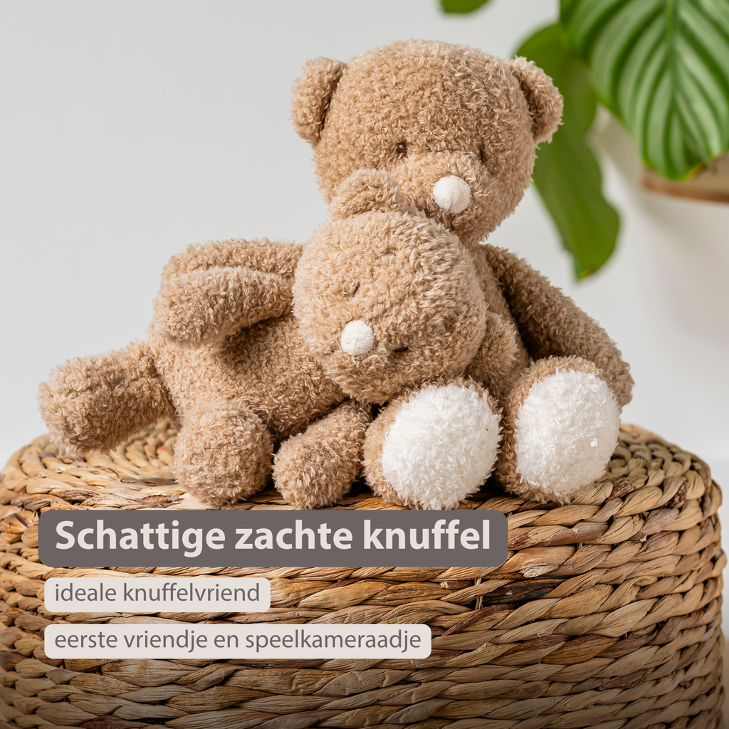 TEDDY Baby Plush Bear – 25 cm – Soft Baby Cuddle Toy – Beige [NL]