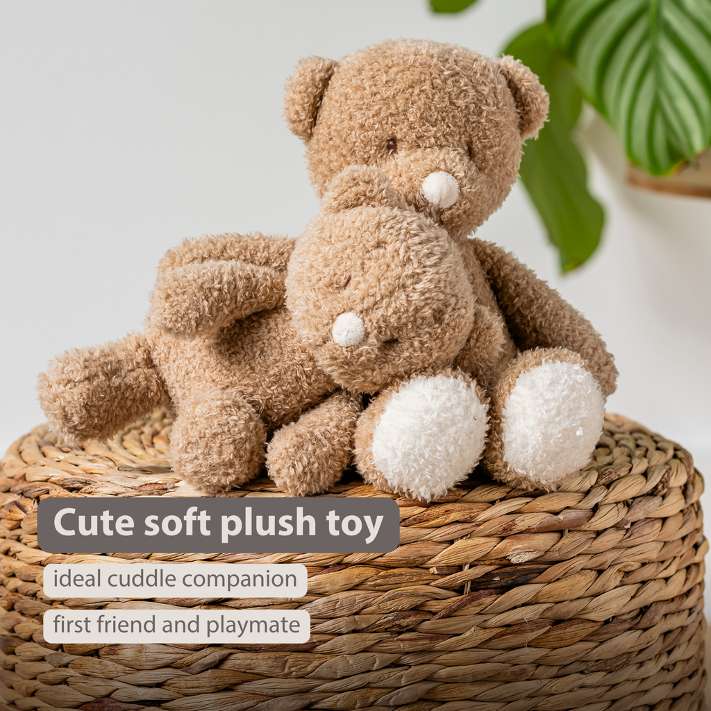 TEDDY Baby Plush Bear – 25 cm – Soft Baby Cuddle Toy – Beige [EN]