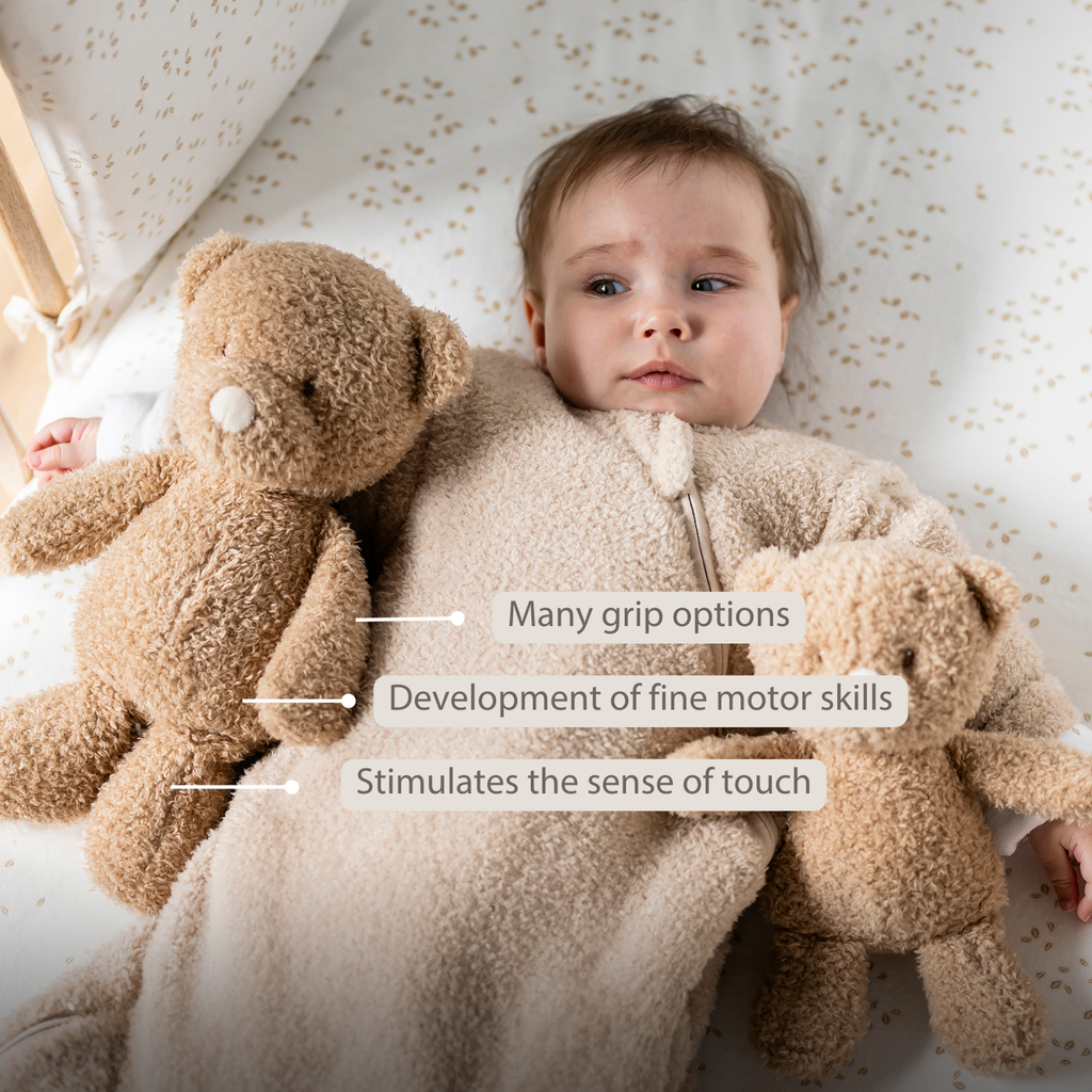 TEDDY Baby Plush Bear – 25 cm – Soft Baby Cuddle Toy – Beige [EN]