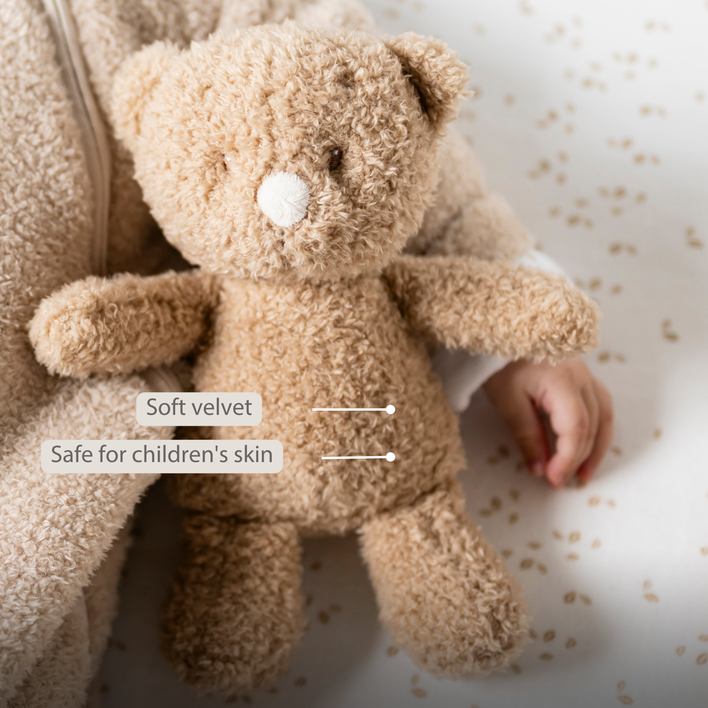 TEDDY Baby Plush Bear – 25 cm – Soft Baby Cuddle Toy – Beige [EN]