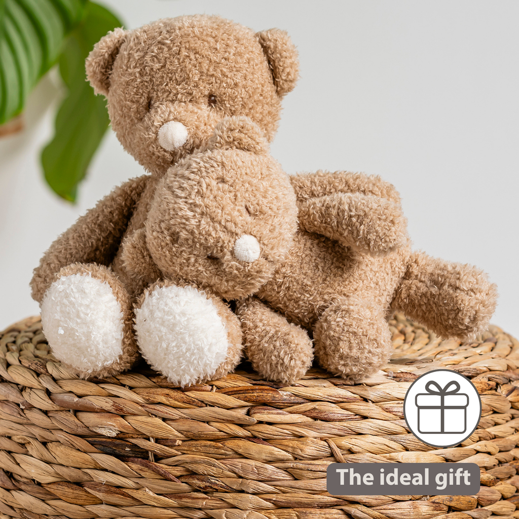 TEDDY Baby Plush Bear – 25 cm – Soft Baby Cuddle Toy – Beige [EN]