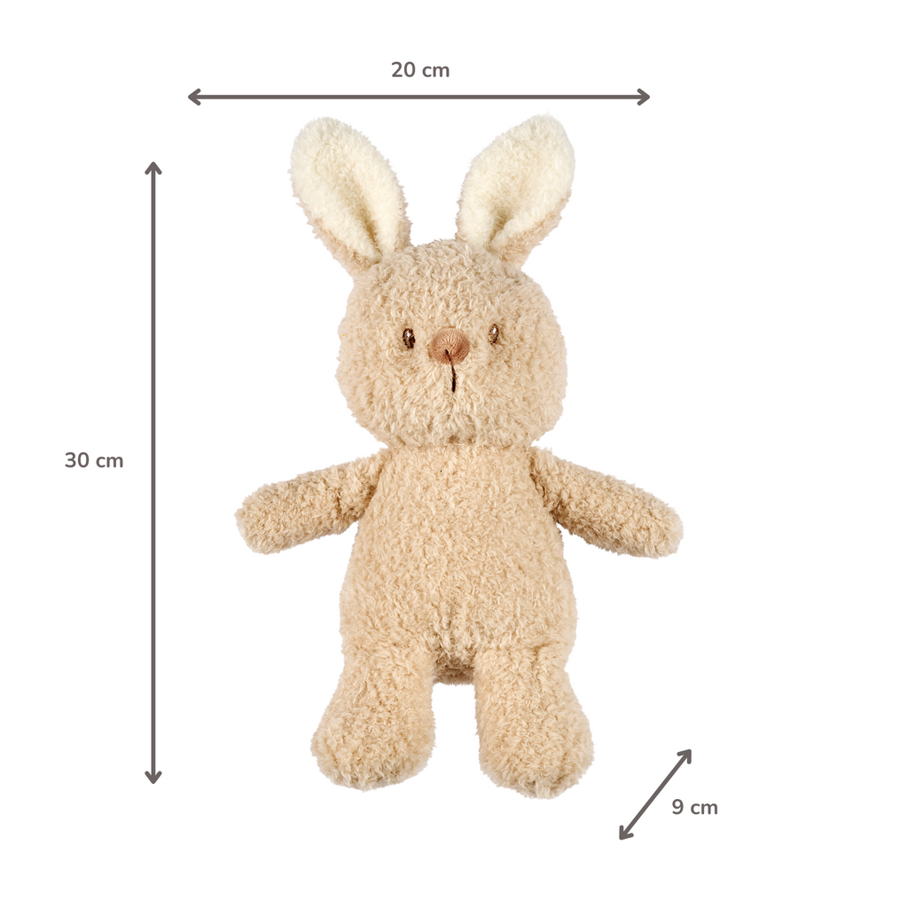 TEDDY Baby Plush Bunny – 25 cm – Soft Baby Cuddle Toy – Beige [DE]