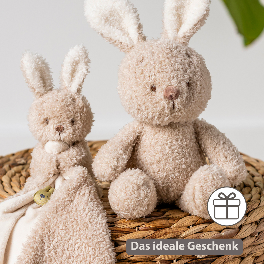 TEDDY Baby Plush Bunny – 25 cm – Soft Baby Cuddle Toy – Beige [DE]