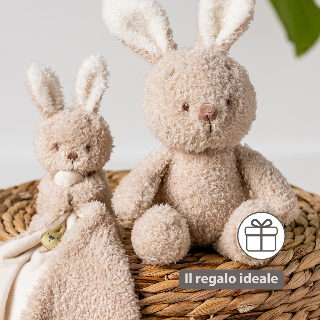 TEDDY Baby Plush Bunny – 25 cm – Soft Baby Cuddle Toy – Beige [IT]