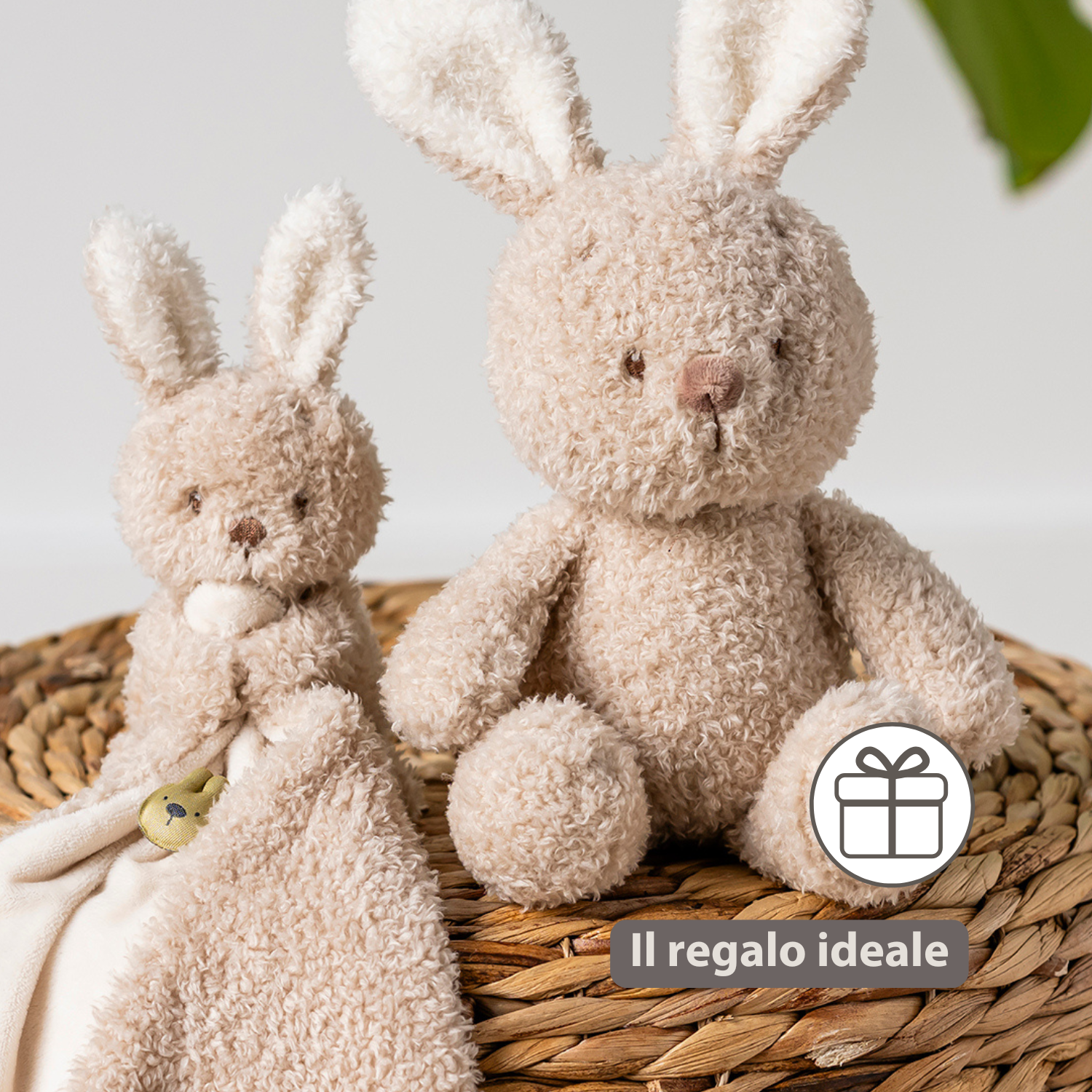 TEDDY Baby Plush Bunny – 25 cm – Soft Baby Cuddle Toy – Beige [IT]