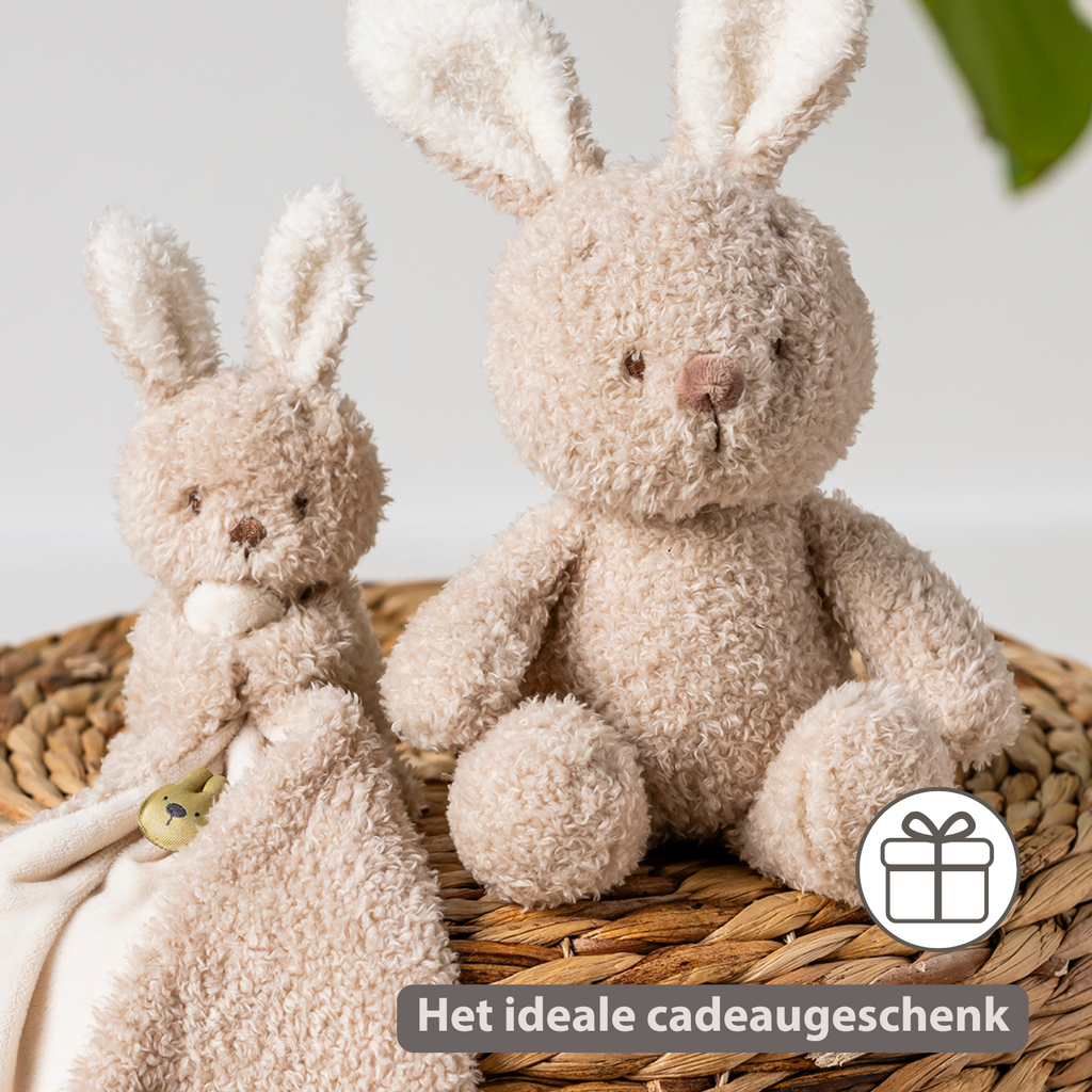 TEDDY Baby Plush Bunny – 25 cm – Soft Baby Cuddle Toy – Beige [NL]