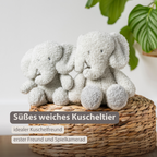 TEDDY Baby Plush Elephant – 25 cm – Soft Baby Cuddle Toy – Grey [DE]