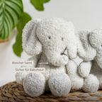 TEDDY Baby Plush Elephant – 25 cm – Soft Baby Cuddle Toy – Grey [DE]