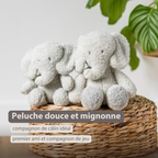 TEDDY Baby Plush Elephant – 25 cm – Soft Baby Cuddle Toy – Grey [FR]