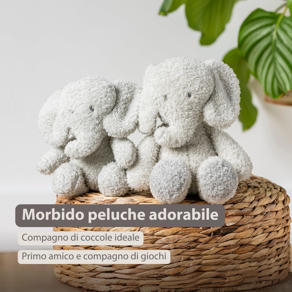 TEDDY Baby Plush Elephant – 25 cm – Soft Baby Cuddle Toy – Grey [IT]