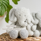 TEDDY Baby Plush Elephant – 25 cm – Soft Baby Cuddle Toy – Grey [IT]