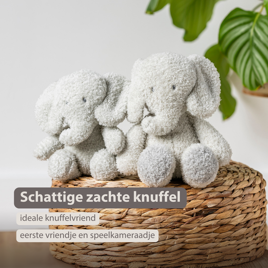TEDDY Baby Plush Elephant – 25 cm – Soft Baby Cuddle Toy – Grey [NL]