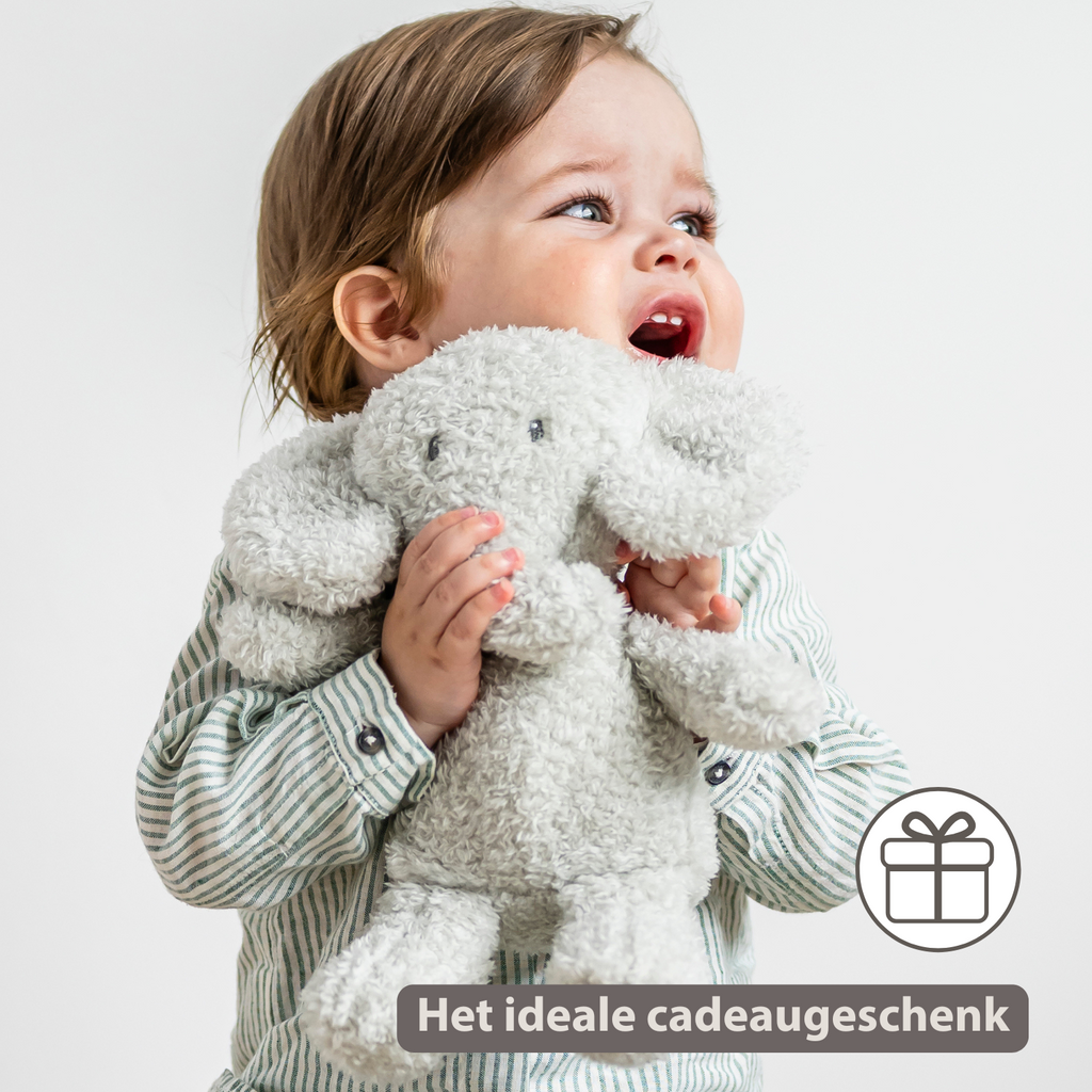 TEDDY Baby Plush Elephant – 25 cm – Soft Baby Cuddle Toy – Grey [NL]