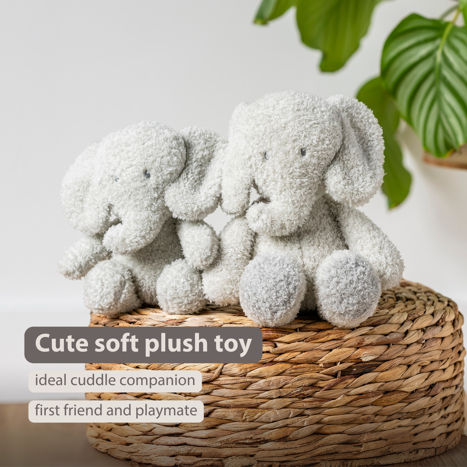TEDDY Baby Plush Elephant – 25 cm – Soft Baby Cuddle Toy – Grey [EN]