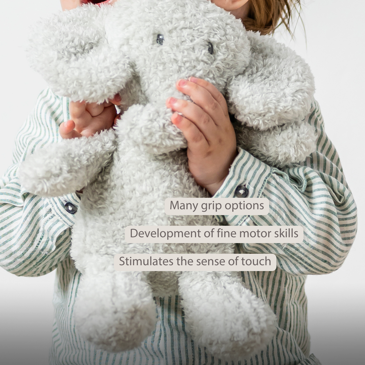 TEDDY Baby Plush Elephant – 25 cm – Soft Baby Cuddle Toy – Grey [EN]