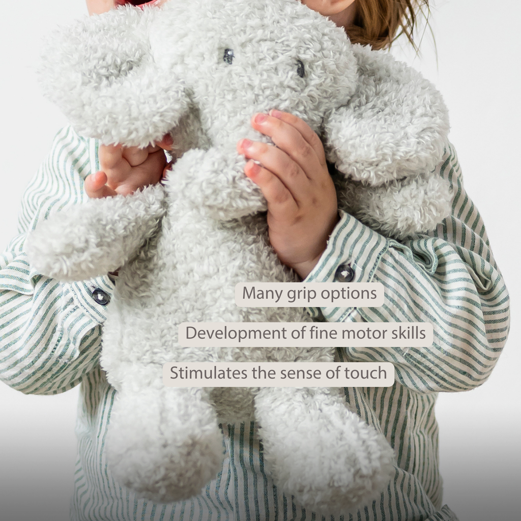 TEDDY Baby Plush Elephant – 25 cm – Soft Baby Cuddle Toy – Grey [EN]