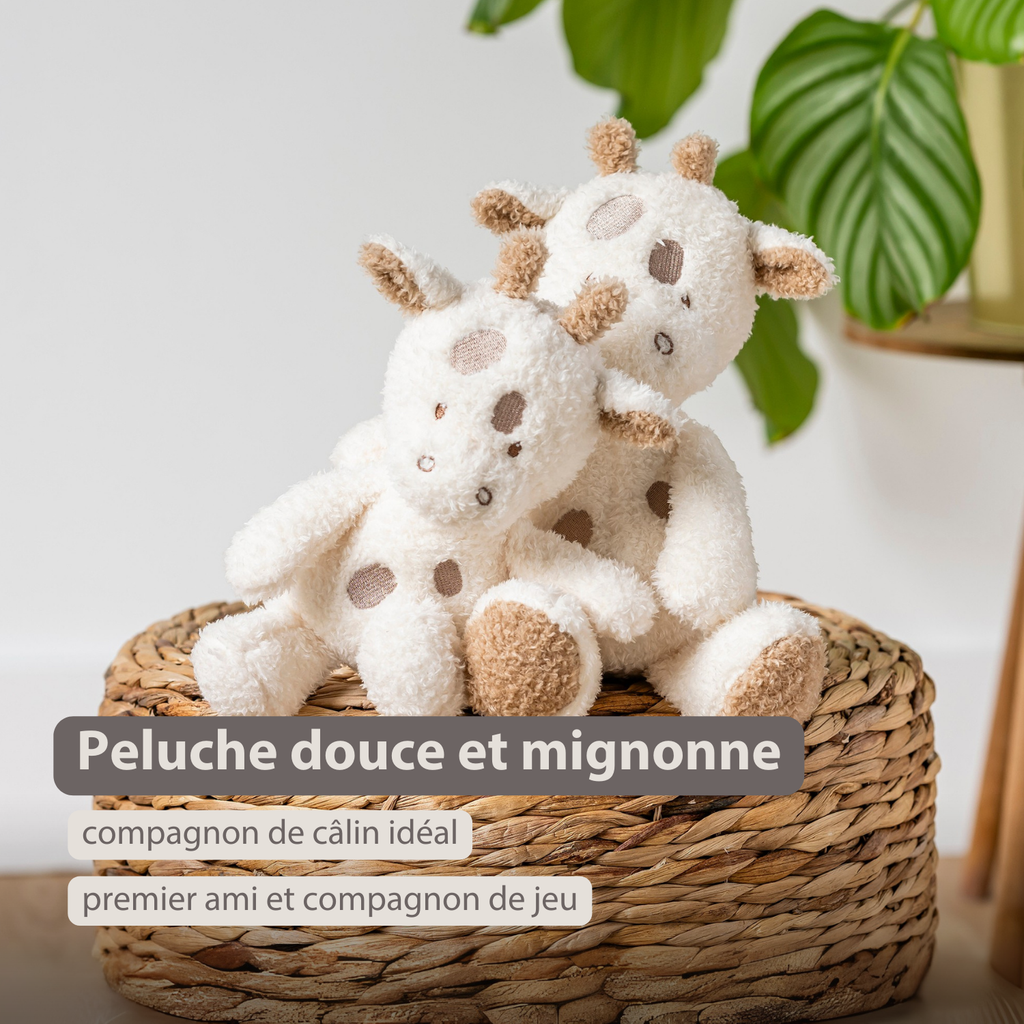 TEDDY Baby Plush Giraffe – 25 cm – Soft Baby Cuddle Toy – Off-White [FR]