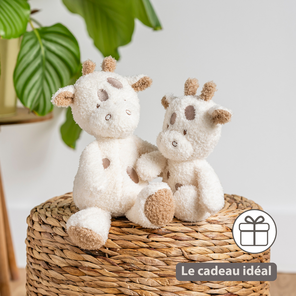 TEDDY Baby Plush Giraffe – 25 cm – Soft Baby Cuddle Toy – Off-White [FR]