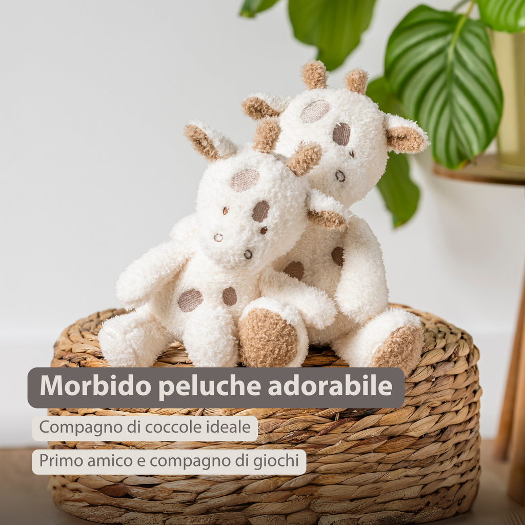 TEDDY Baby Plush Giraffe – 25 cm – Soft Baby Cuddle Toy – Off-White [IT]