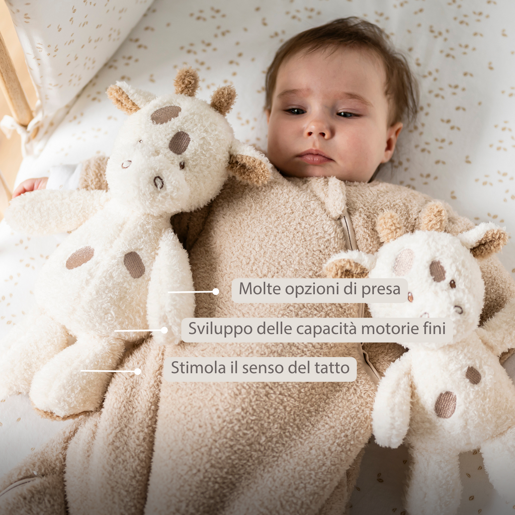 TEDDY Baby Plush Giraffe – 25 cm – Soft Baby Cuddle Toy – Off-White [IT]