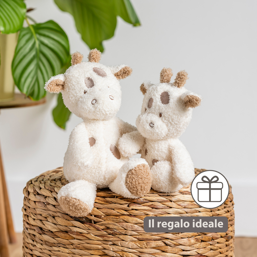 TEDDY Baby Plush Giraffe – 25 cm – Soft Baby Cuddle Toy – Off-White [IT]