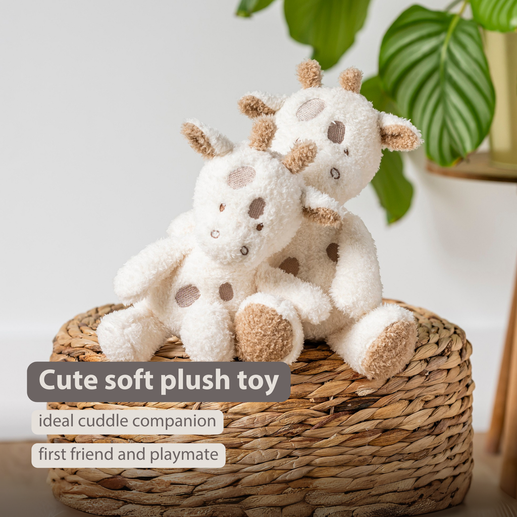 TEDDY Baby Plush Giraffe – 25 cm – Soft Baby Cuddle Toy – Off-White [EN]