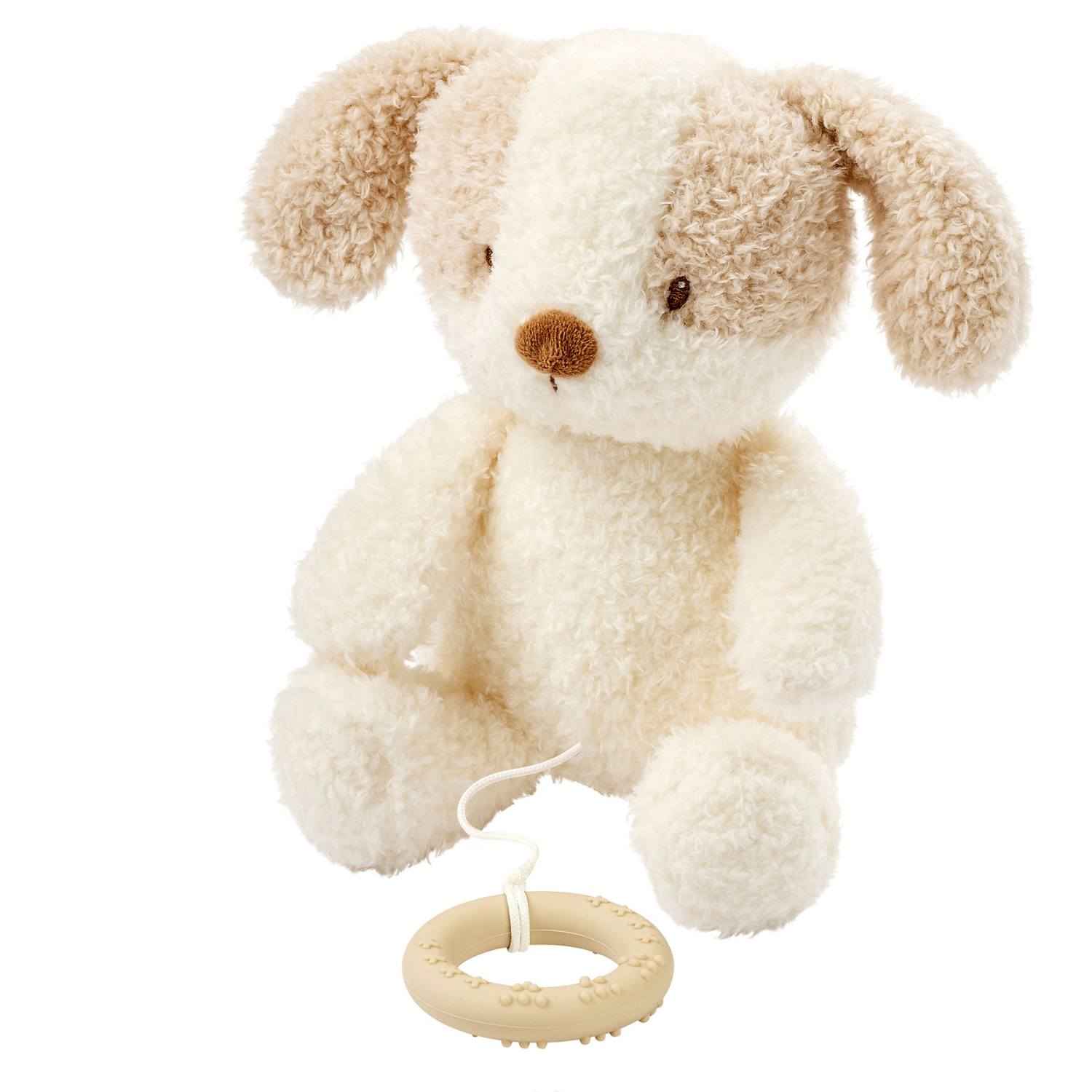 TEDDY Music Plush Dog – 25 cm – Soft Plush Toy with Music – White & Beige [DE]