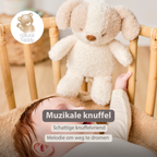 TEDDY Music Plush Dog – 25 cm – Soft Plush Toy with Music – White & Beige [NL]