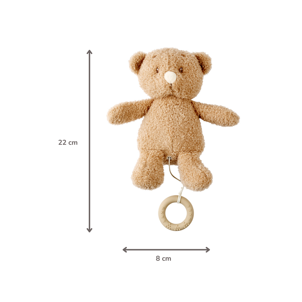 TEDDY Music Plush Bear – 25 cm – Soft Plush Toy with Music – Beige [DE]