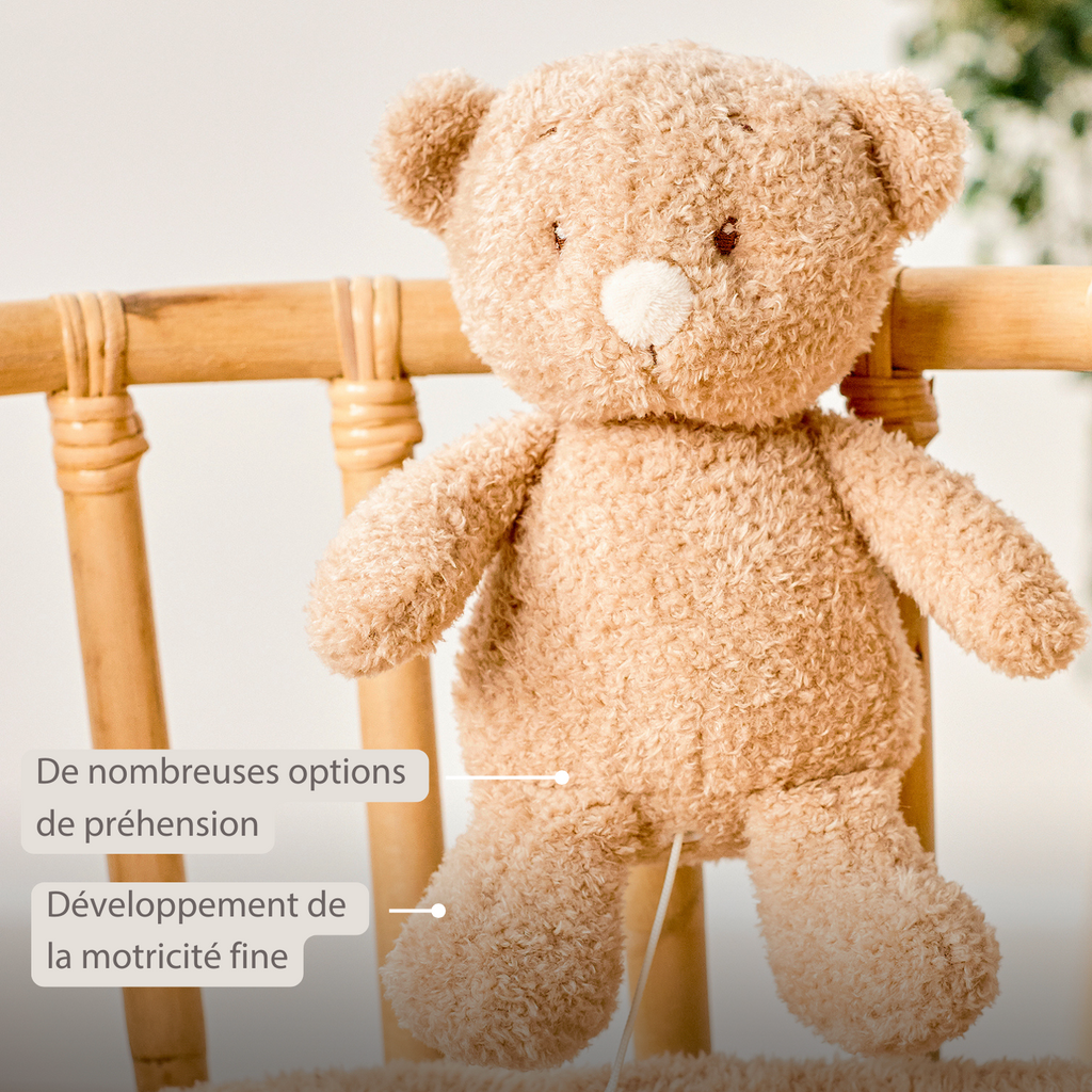 TEDDY Music Plush Bear – 25 cm – Soft Plush Toy with Music – Beige [FR]