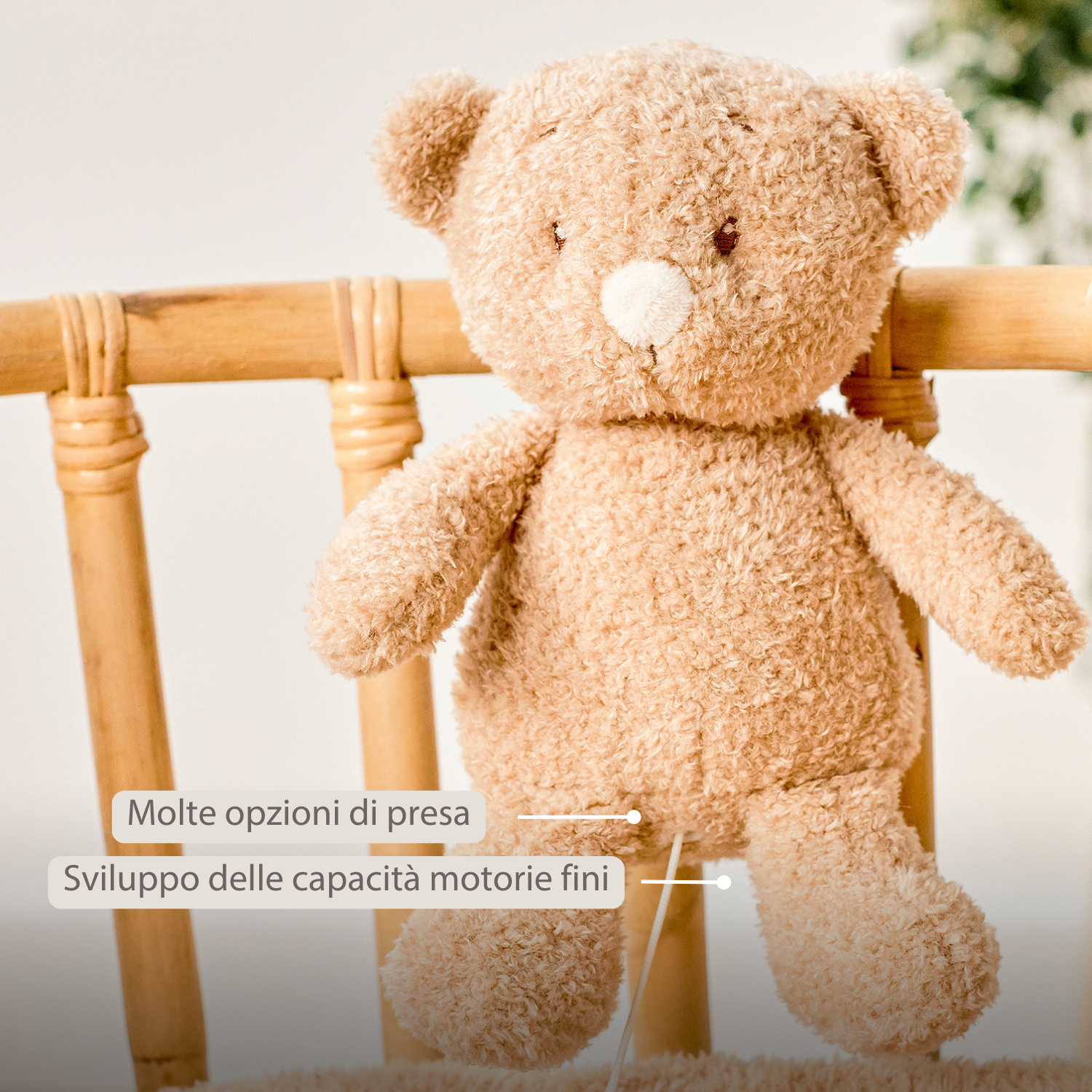 TEDDY Music Plush Bear – 25 cm – Soft Plush Toy with Music – Beige [IT]