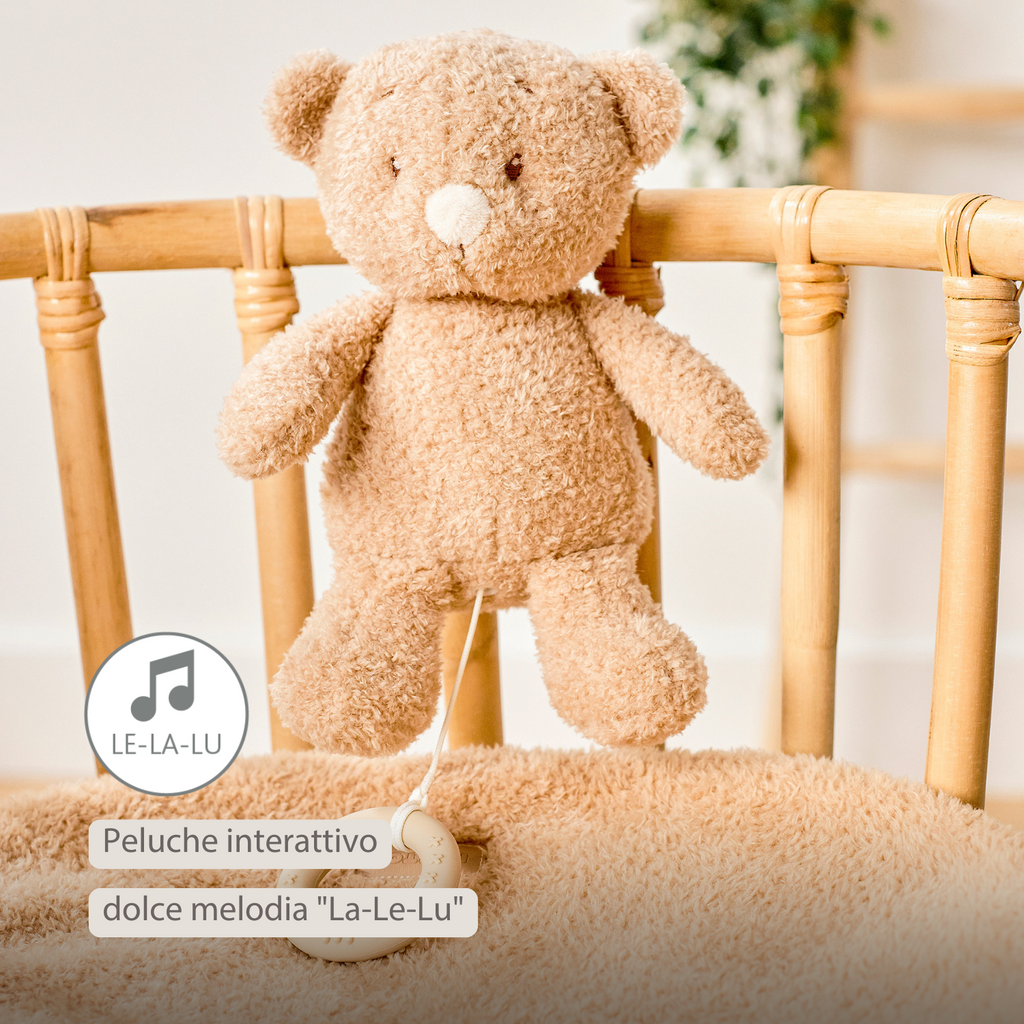 TEDDY Music Plush Bear – 25 cm – Soft Plush Toy with Music – Beige [IT]