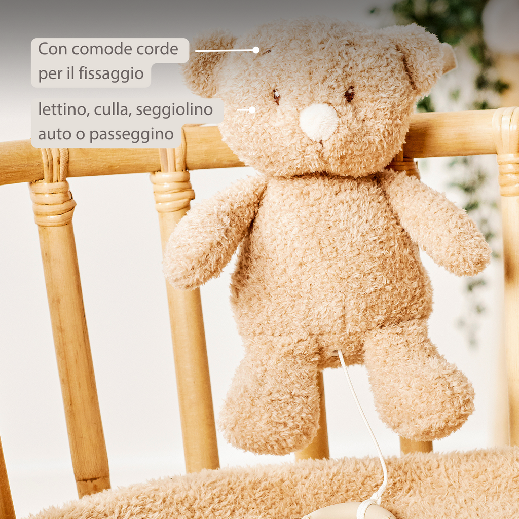 TEDDY Music Plush Bear – 25 cm – Soft Plush Toy with Music – Beige [IT]
