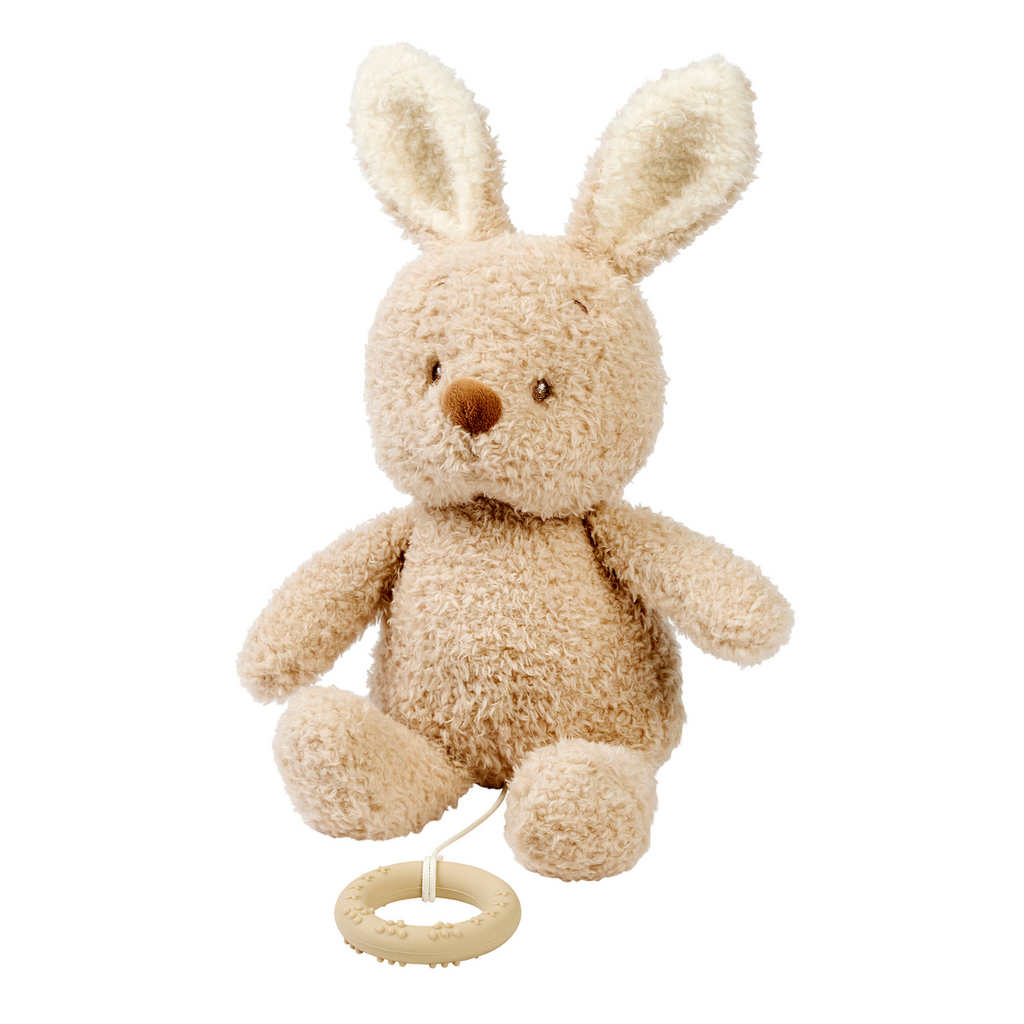 TEDDY Music Plush Bunny – 25 cm – Soft Plush Toy with Music – Beige [DE]