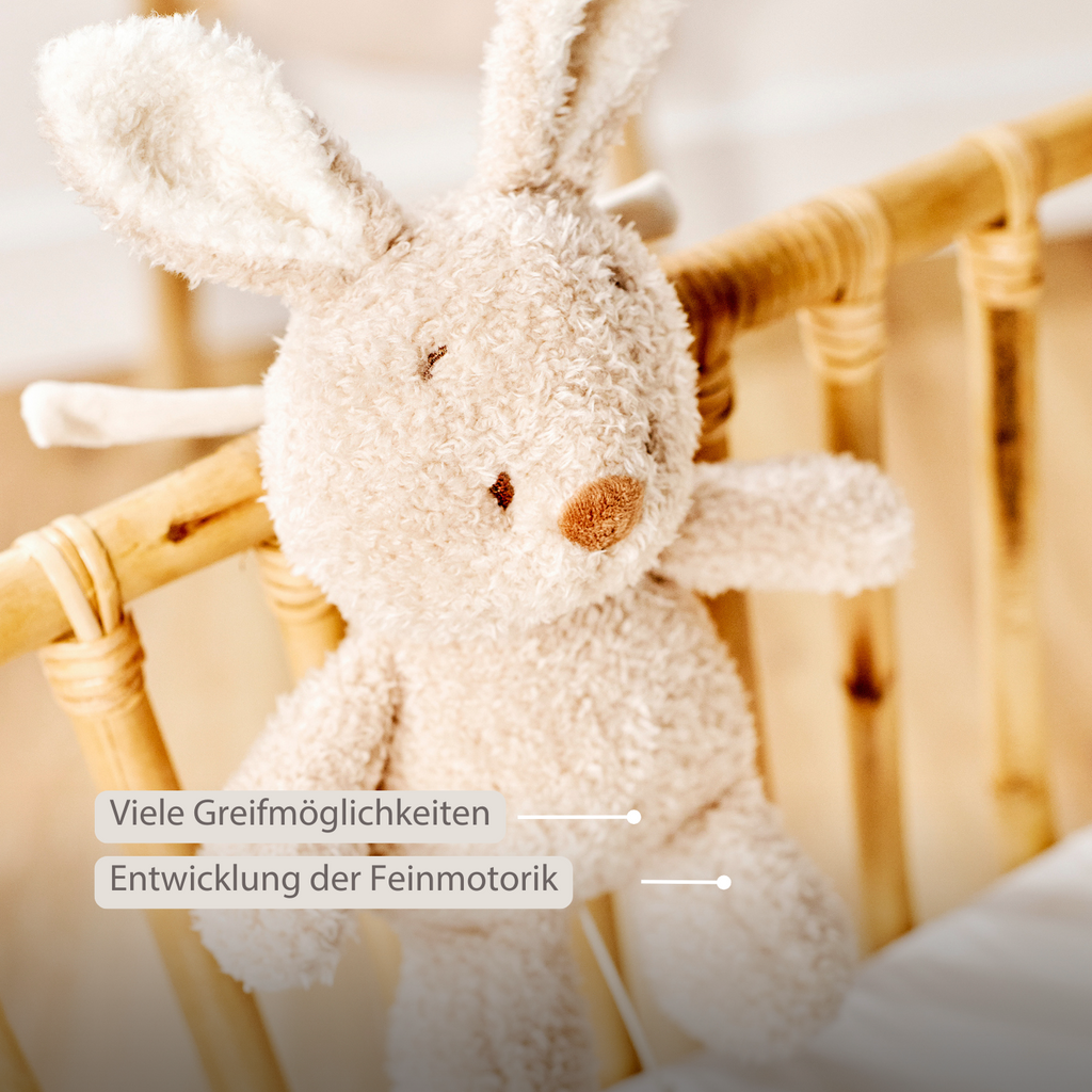 TEDDY Music Plush Bunny – 25 cm – Soft Plush Toy with Music – Beige [DE]