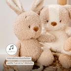 TEDDY Music Plush Bunny – 25 cm – Soft Plush Toy with Music – Beige [DE]