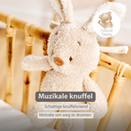 TEDDY Music Plush Bunny – 25 cm – Soft Plush Toy with Music – Beige [NL]