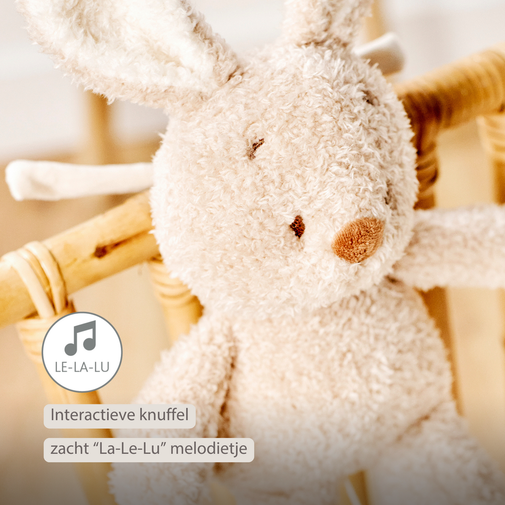 TEDDY Music Plush Bunny – 25 cm – Soft Plush Toy with Music – Beige [NL]