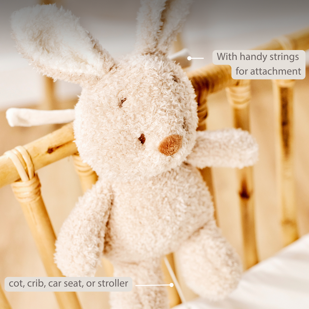 TEDDY Music Plush Bunny – 25 cm – Soft Plush Toy with Music – Beige [EN]